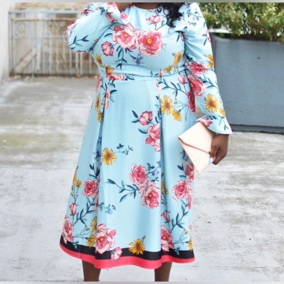 Lane Bryant X Fast Roma vintage flora midi dress size 26 - Picture 15 of 16